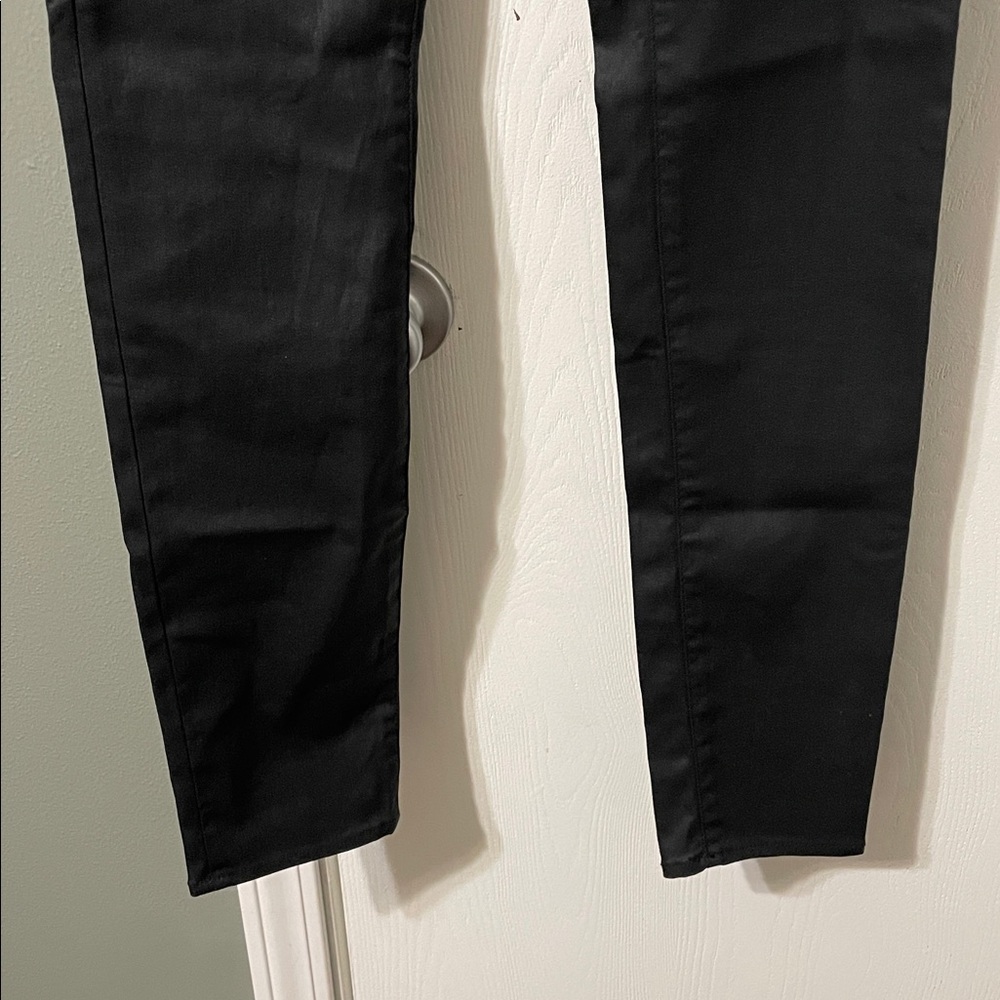 NWT Rock & Republic Kashmiere Zip It Leggings Jet Black Faux Leather Denim Sz 8 - Picture 10 of 13